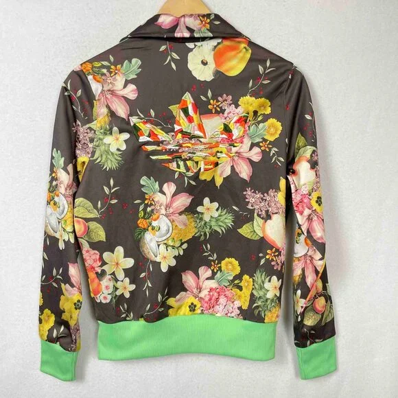 Adidas Original Fruit Bowl Floral Firebird Track Jacket Womens Size M - Picture 2 of 10